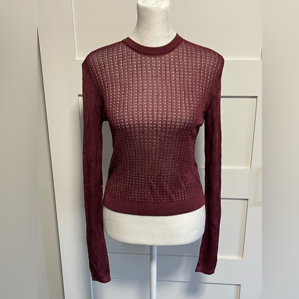 Free People Raw Garnet 100% Viscose Long Sleeve Top Size XS